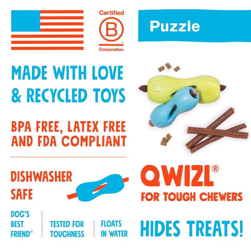 West Paw Zogoflex Orange Plastic Qwizl Dog Treat Toy/Dispenser Large in. 1 pk