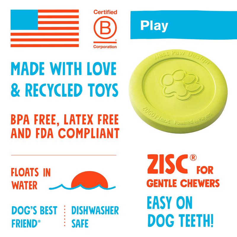 West Paw Zogoflex Orange Plastic Zisc Disc Frisbee Small 1 pk