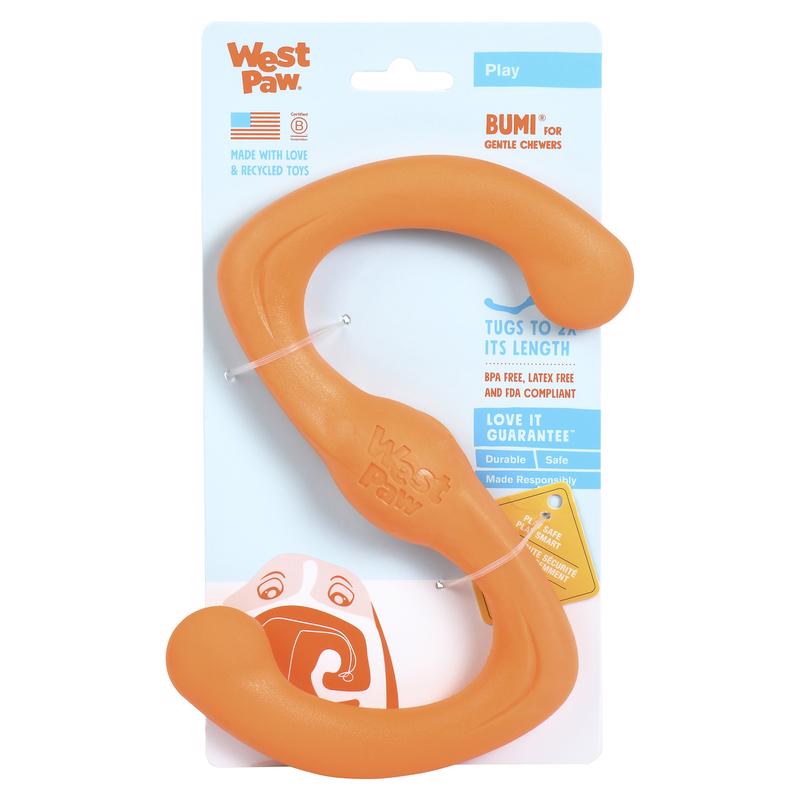 West Paw Zogoflex Orange Plastic Tizzi Tug Dog Tug Toy Small 1 pk