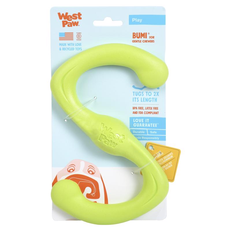 West Paw Zogoflex Green Plastic Bumi Dog Tug Toy Small 1 pk