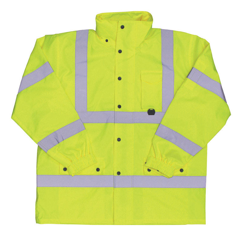 Boss Hi-Vis Yellow Polyester Rain Jacket L