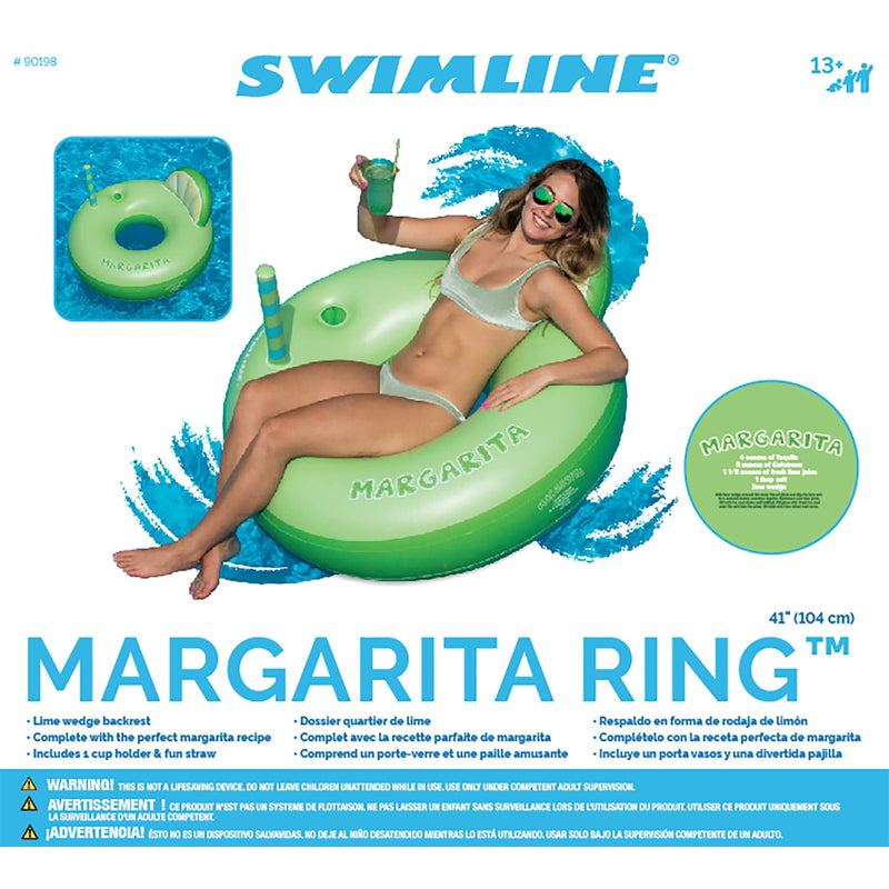 Swimline Green Vinyl Inflatable Margarita Ring Pool Float