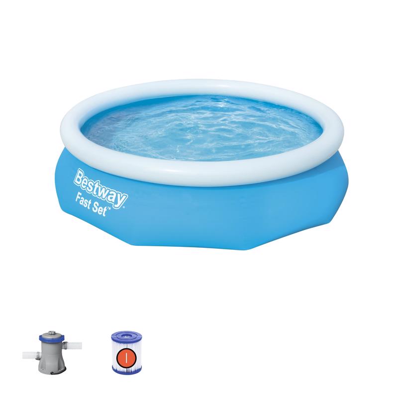 Bestway Fast Set 330 gal Round Above Ground Pool 30 in. H X 10 ft. D