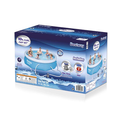 Bestway Fast Set 330 gal Round Above Ground Pool 30 in. H X 10 ft. D