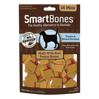 SmartBones Peanut Butter Treats For Dogs 9 oz 16 pk