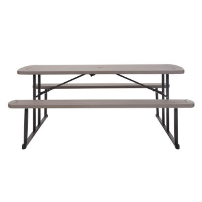 Cosco Plastic Brown 72 in. Rectangle Foldable Picnic Table