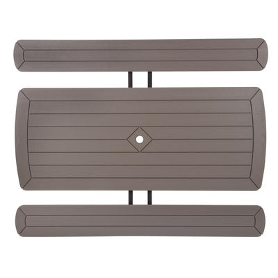 Cosco Plastic Brown 72 in. Rectangle Foldable Picnic Table