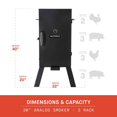 Masterbuilt Analog Wood Chips Vertical Smoker Black