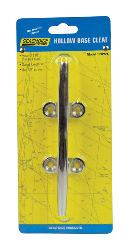 Seachoice Stainless Steel 6 in. L Hollow Base Cleat 1 pk