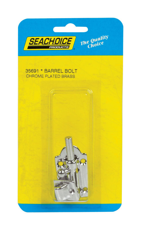 Seachoice Chrome-Plated Brass 2-7/8 in. L X 1-3/8 in. W Barrel Bolt 1 pk