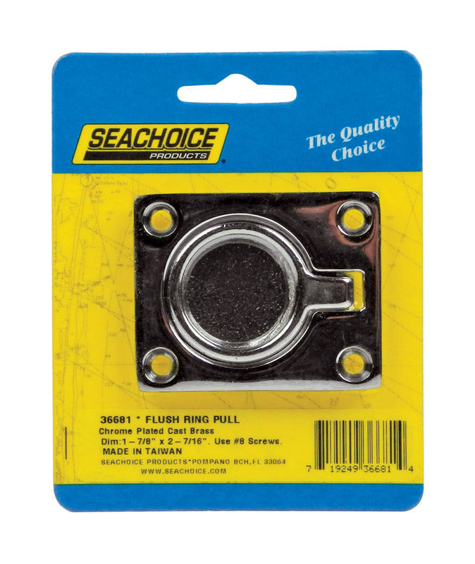 Seachoice Chrome-Plated Brass 2-1/2 in. L X 1-7/8 in. W Flush Ring Pull 1 pk