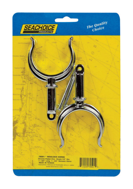 Seachoice Chrome-Plated Zinc 1-3/4 in. L X 1/2 in. W Oarlock Horns 2 pk