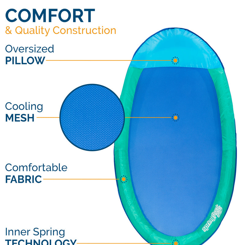 Swimways Hyper-Flate Valve Assorted Fabric/Mesh Inflatable Spring Float Original Pool Float