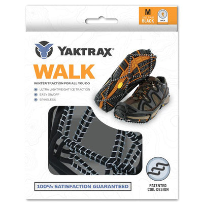 Yaktrax Walk Unisex Poly Elastomer Blend/Steel Snow and Ice Traction Black M Waterproof 1 pair