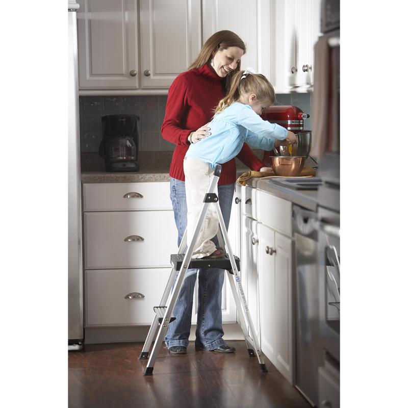 Cosco 39.37 in. H X 18.5 in. W X 23.62 in. D 225 lb. capacity 2 step Aluminum Folding Step Stool