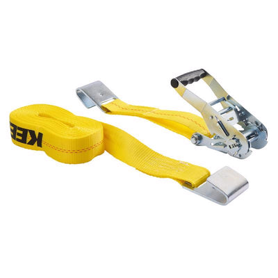 Keeper 2 in. W X 27 ft. L Yellow Tie Down w/Ratchet 3333 lb 1 pk