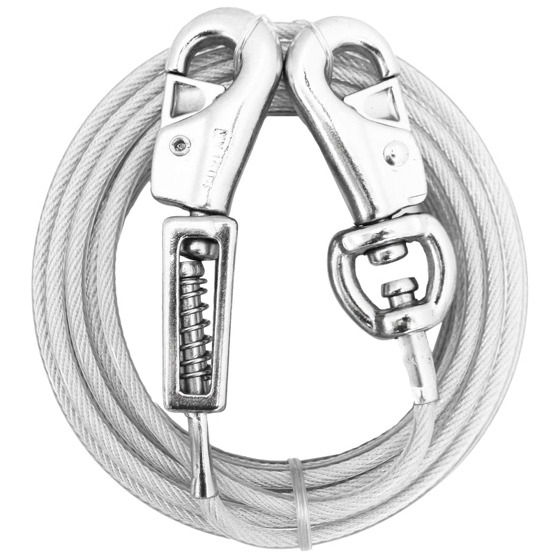 PDQ Silver Tie-Out Vinyl Coated Cable Dog Tie Out X-Large