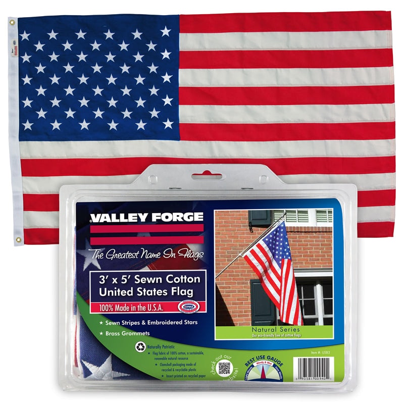 Valley Forge Best USA Flag 60 in. W X 36 in. L