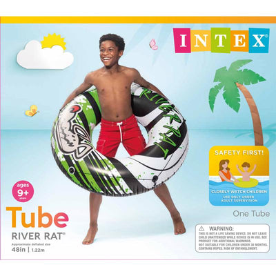 Intex River Rat Multicolored Vinyl Inflatable Floating Tube