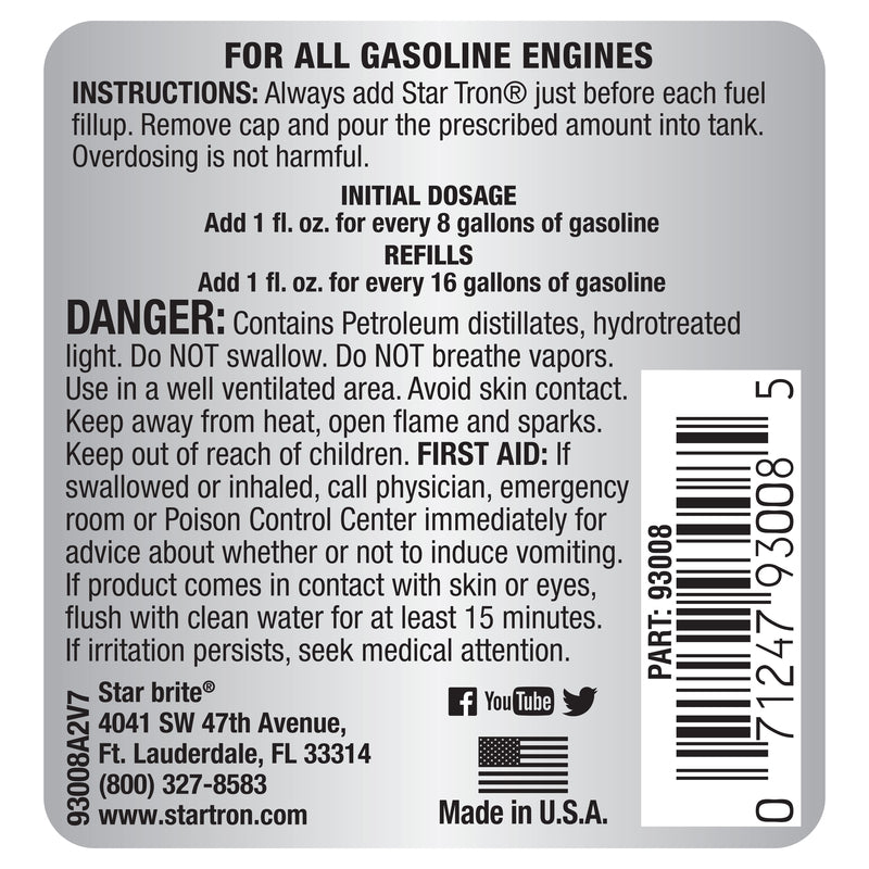 Star brite Star Tron Gasoline Fuel Treatment 8 oz