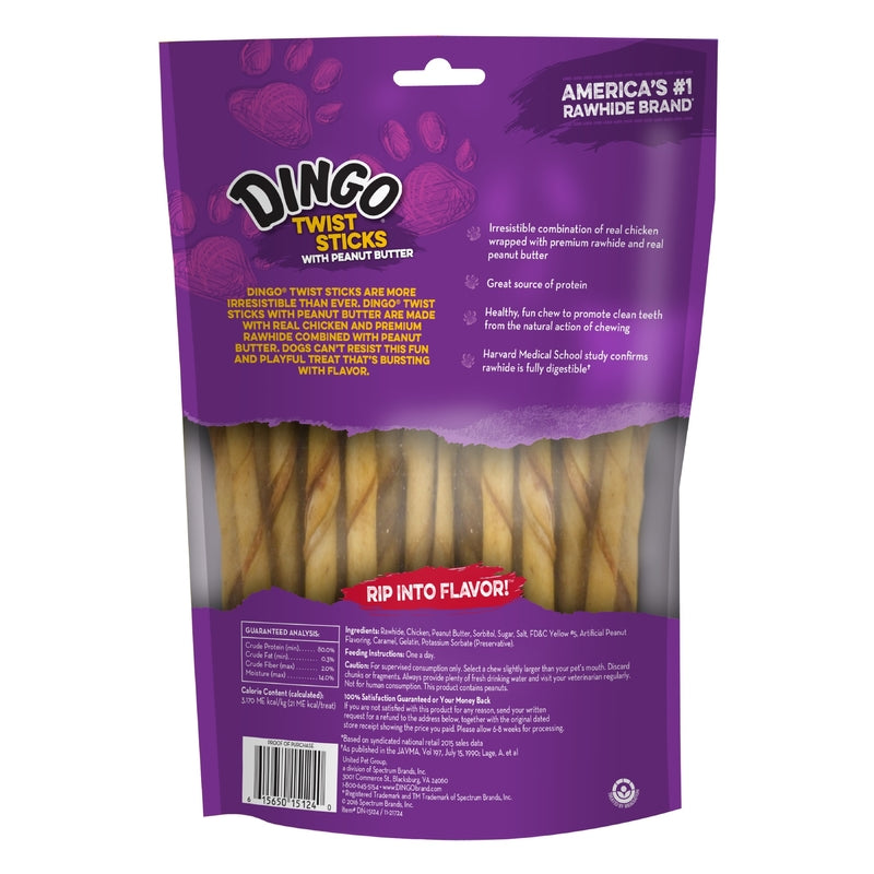 Dingo Peanut Butter Treats For Dogs 5.3 oz 25 pk