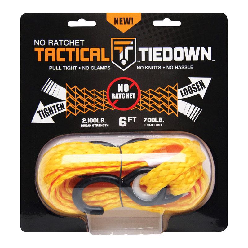 Tactical Tiedown 6 ft. L Yellow Tie Down 700 lb 1 pk