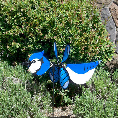 In The Breeze Blue Polyester 23 in. H Jay Baby Garden Stake Spinner