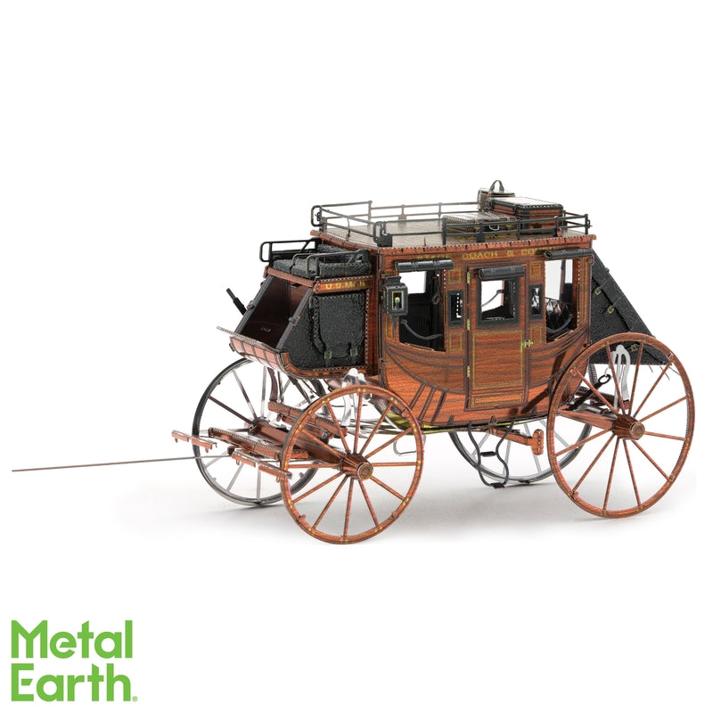 Fascinations Metal Earth Wild West Stagecoach 3D Model Kit Metal Black/Brown