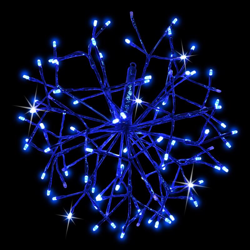 Celebrations Platinum LED Blue 16 in. Shimmer Sphere Hanging Decor