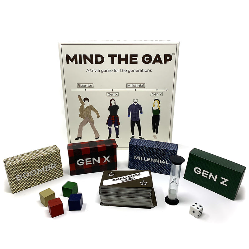 SolidRoots Mind The Gap Generational Trivia Board Game Cardboard