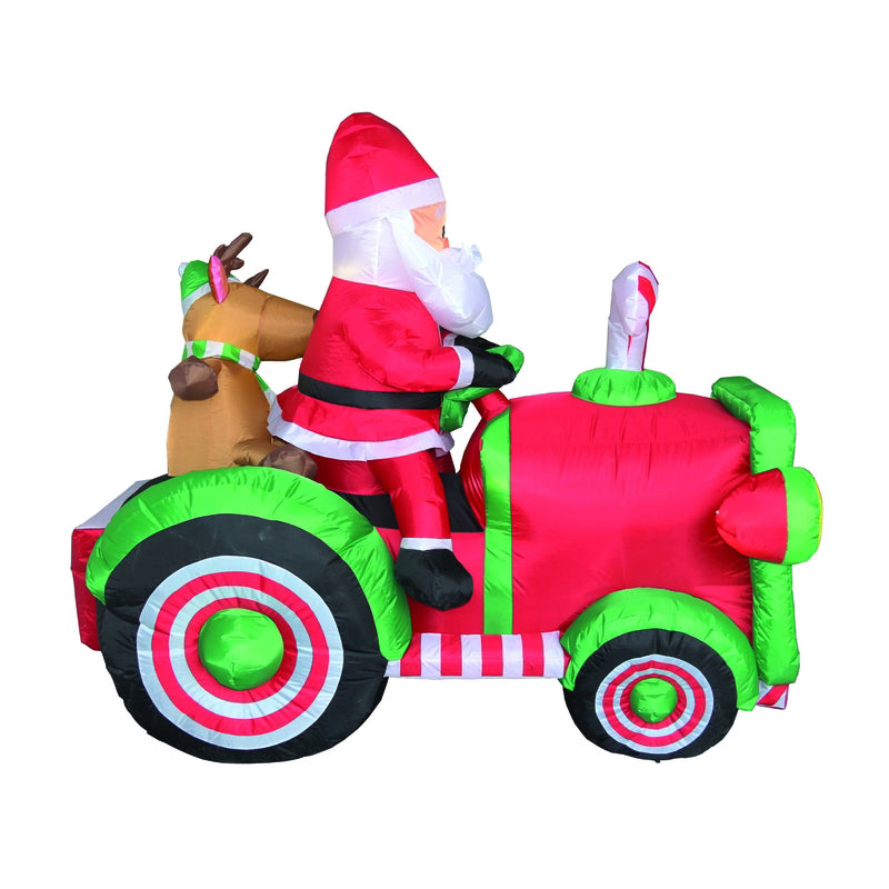 Celebrations 6 ft. Santa With Tractor Inflatable