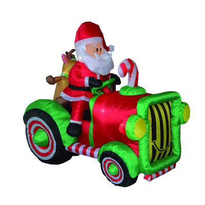 Celebrations 6 ft. Santa With Tractor Inflatable