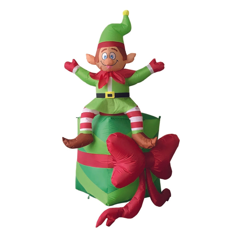 Celebrations 6 ft. Elf With Presents Inflatable