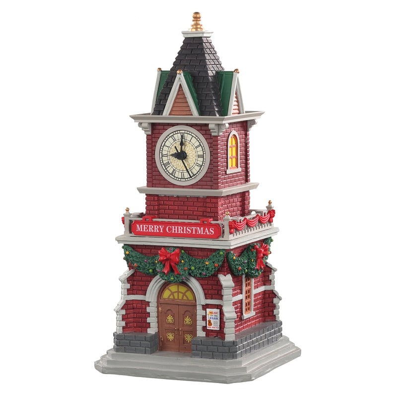 Lemax Multicolored Tannenbaum Clock Tower Table Decor 13.62 in.