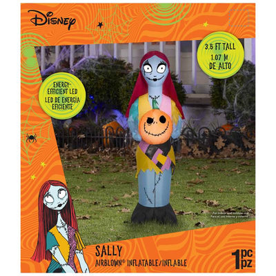Gemmy Nightmare Before Christmas 3.5 ft. LED Jack Skellington Sally w/ Pumpkin Inflatable