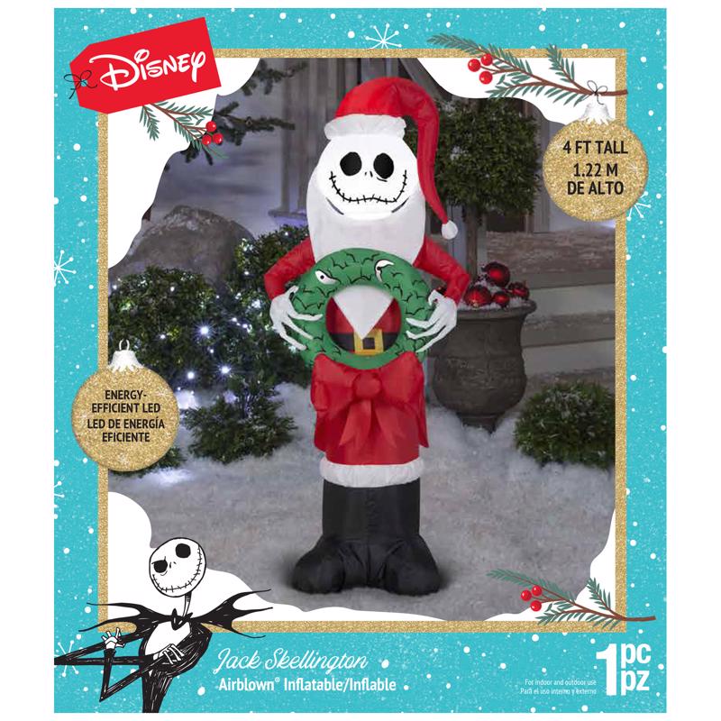 Gemmy Jack Skellington 3.5 ft. Jack Skellington as Santa Inflatable