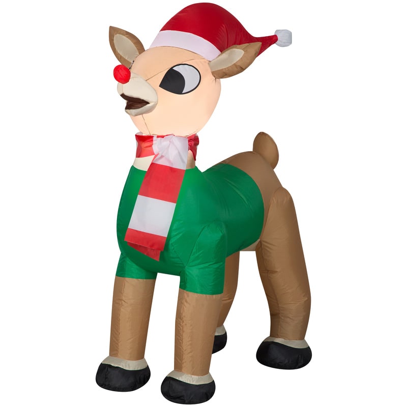 Gemmy Rudolph 3.5 ft. Rudolf in Green Outfit Inflatable