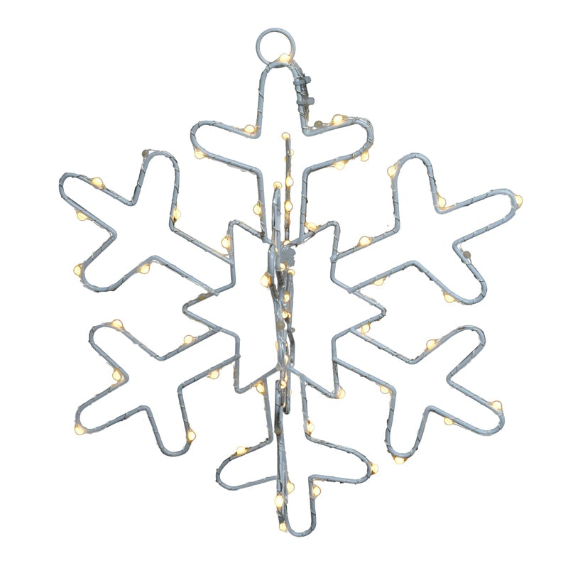 Celebrations LED Clear/Warm White 12 in. Snowflake Hanging Decor