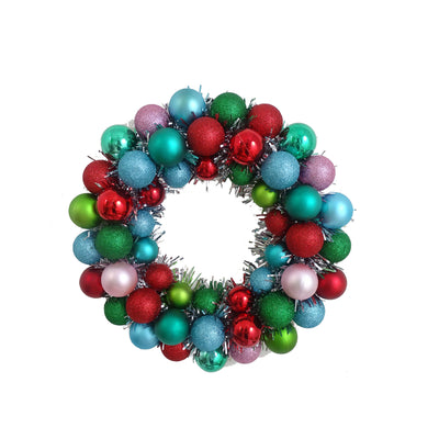 FC Young 16 in. D Glitter Ball Ornament Wreath