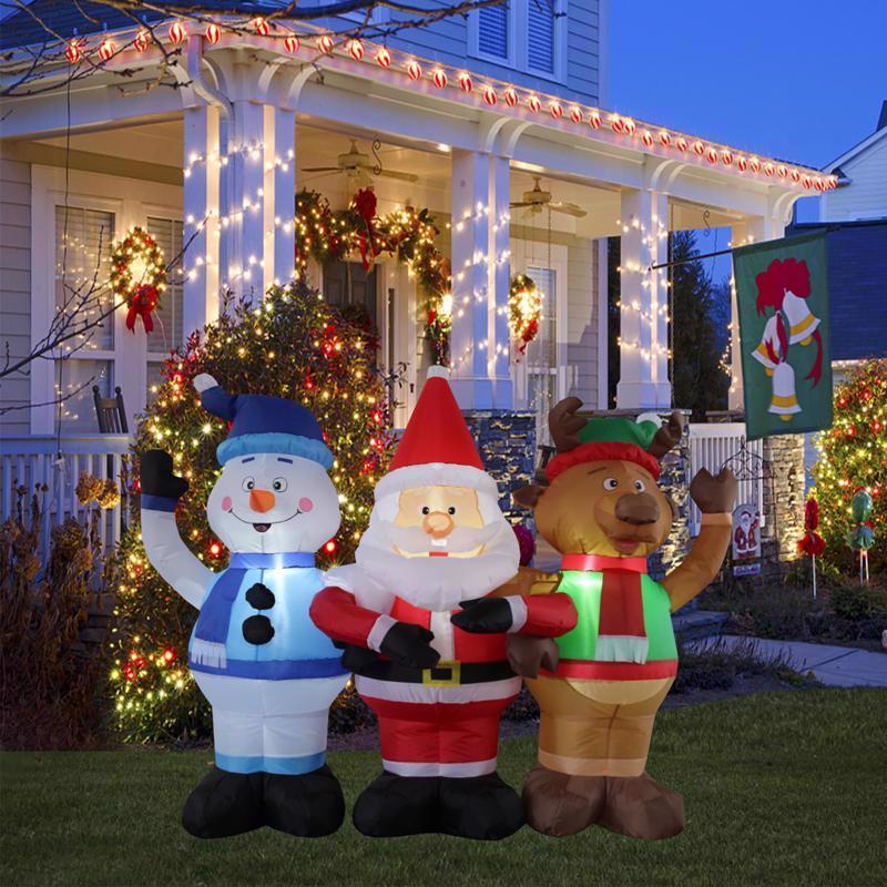 Celebrations 6 ft. Santa/Snowman/Deer Trio Inflatable