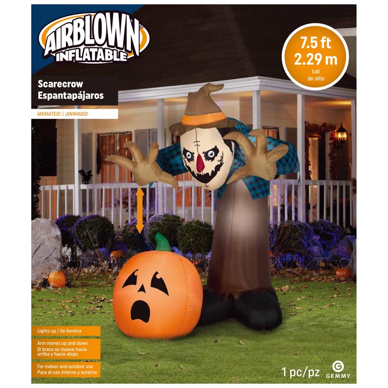 Gemmy Airblown 7.5 ft. LED Prelit Animated Scarecrow Inflatable