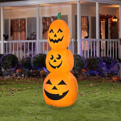 Gemmy Airblown 7 ft. LED Prelit Pumpkin Stack Inflatable