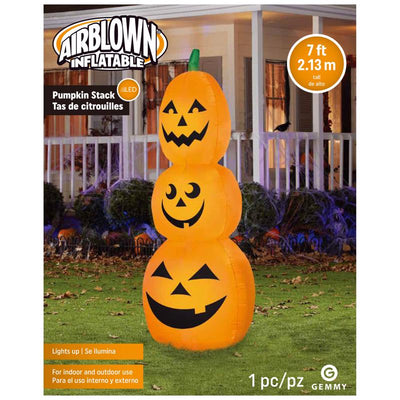 Gemmy Airblown 7 ft. LED Prelit Pumpkin Stack Inflatable