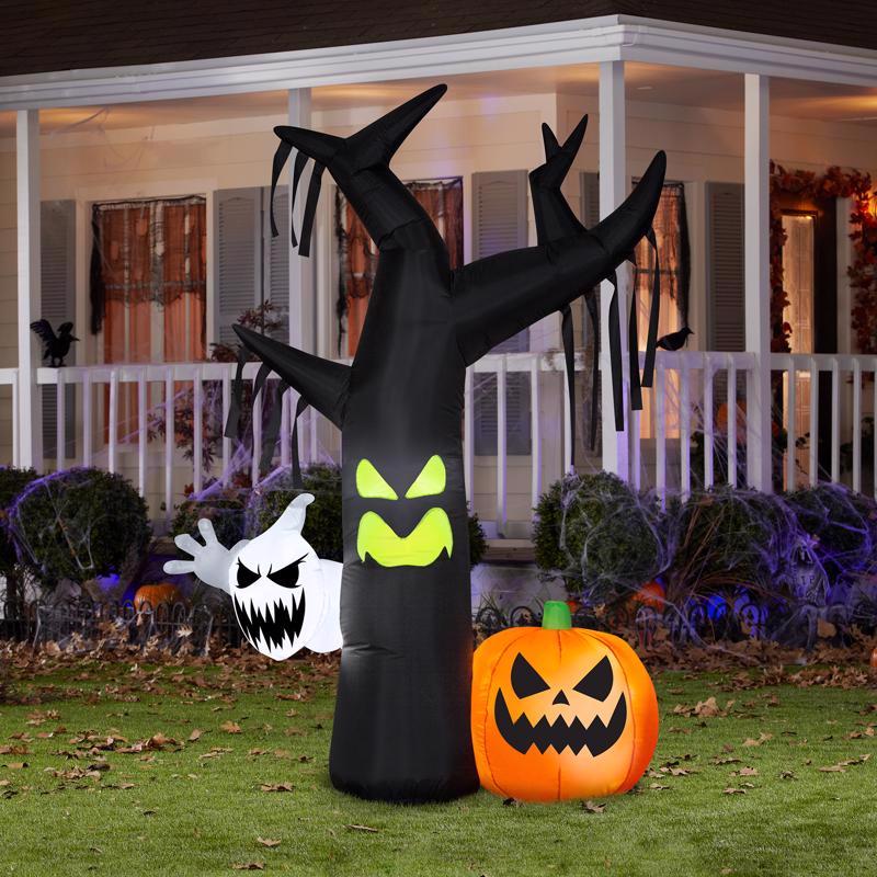 Gemmy Airblown 7 ft. LED Prelit Ghostly Tree Scene Inflatable