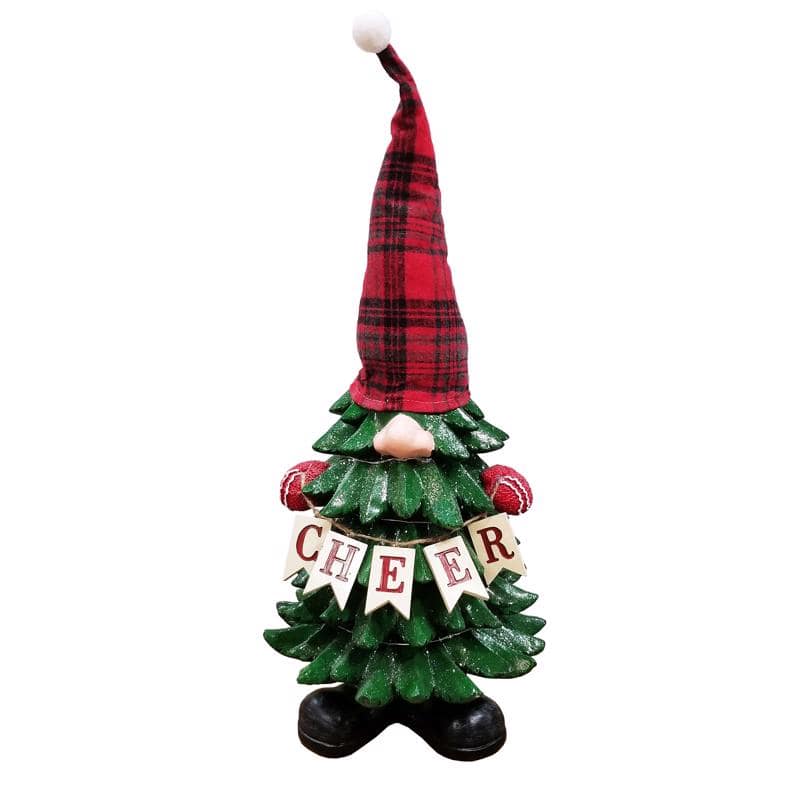 Alpine LED Multicolored Cheer Tree Gnome Indoor Christmas Decor 28 in.