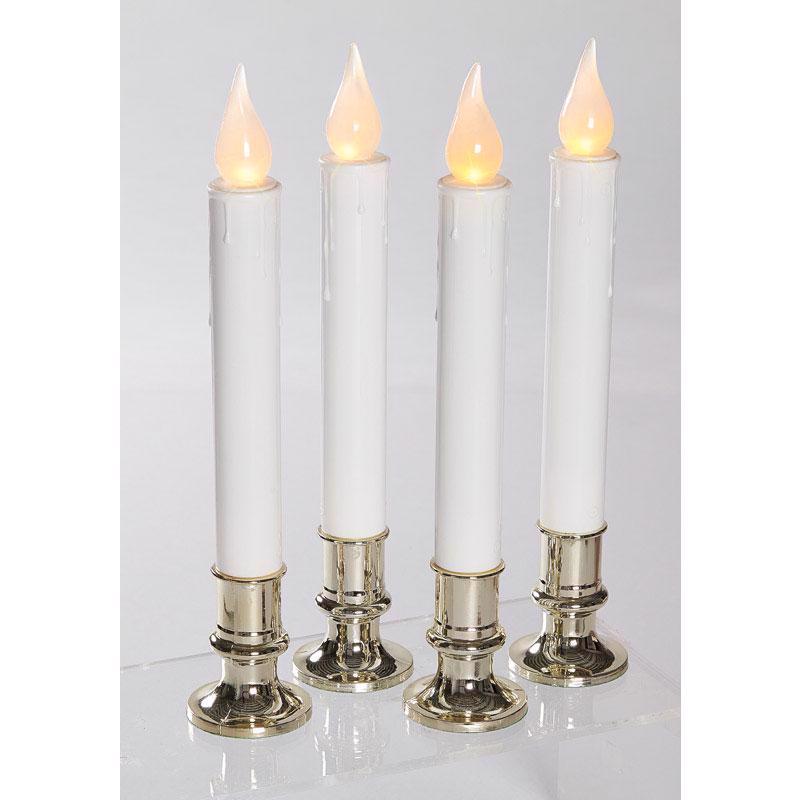 Celebrations LED Golden/White Candle Indoor Christmas Decor 9 in.