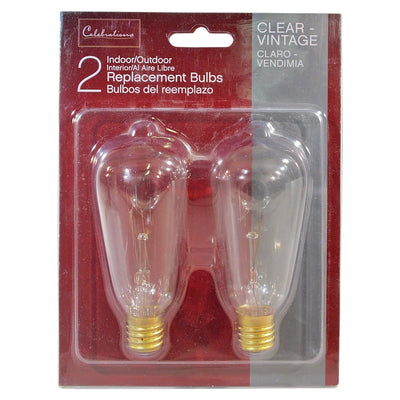 Celebrations Incandescent C9 Clear/Warm White 2 ct Replacement Christmas Light Bulbs