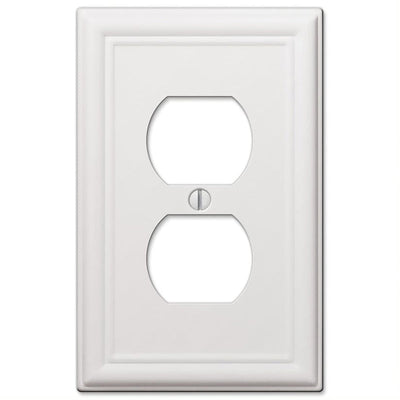 Amerelle Chelsea White 1 gang Stamped Steel Toggle Wall Plate 1 pk Amerelle Chelsea White 1 gang Stamped Steel Rocker Wall Plate 1 pk Amerelle Chelsea White 2 gang Stamped Steel Duplex Outlet Wall Plate 1 pk 