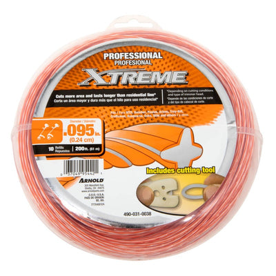 Arnold Xtreme Professional Grade 0.155 in. D X 109 ft. L Trimmer Line Arnold Xtreme Professional Grade 0.095 in. D X 200 ft. L Trimmer Line 