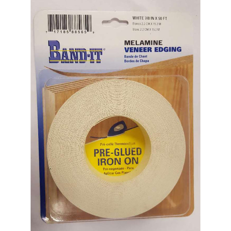 Band-It .030 in. X 7/8 in. W X 50 ft. L White Melamine Edge Banding 